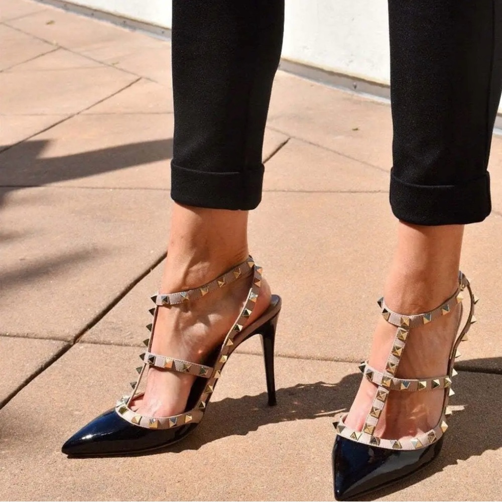 Valentino Garavani Rockstud Slingback High-Heel Pumps